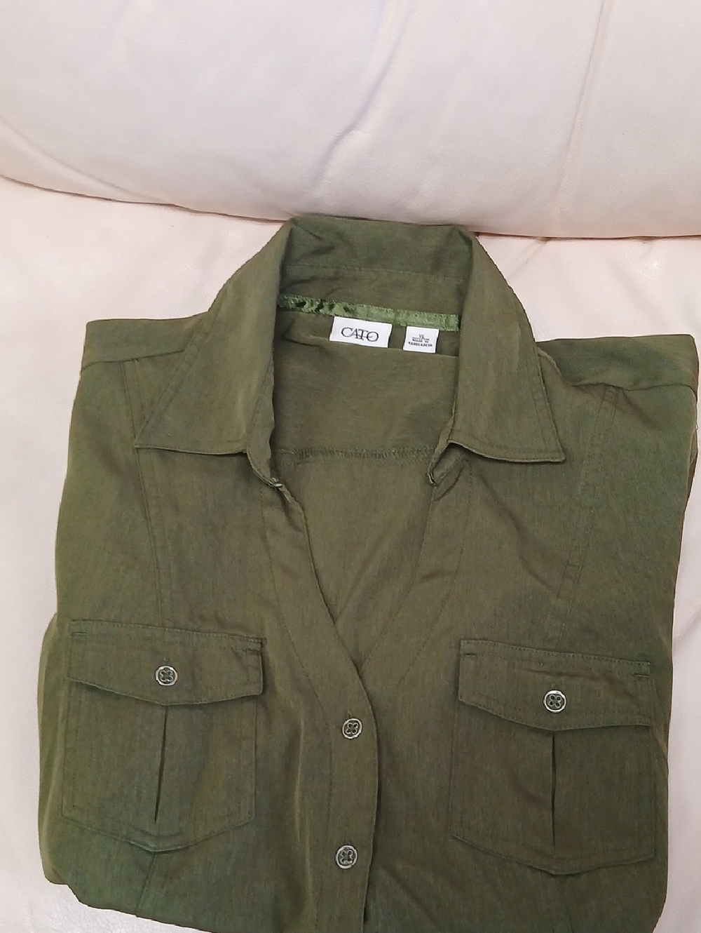 Cato Olive Green Utility Button-Up Shirt